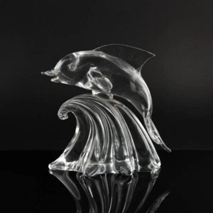 Delfin auf Welle klar Alfredo Barbini Murano Glas Prov. Sammlung Pauly & Cia. - Picture 1 of 5