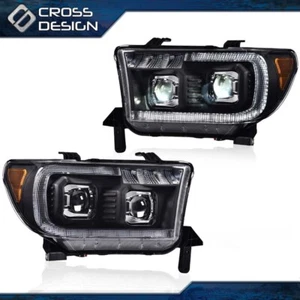 Faros proyectores LED halo lámparas negras aptos para Tundra 2007-2013 08-17 Sequoia - Imagen 1 de 12
