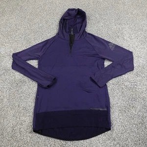 Adidas Sweater Mens Medium Blue Lightweight Outdoor Running Sweatshirt Hoodie - Picture 1 of 19