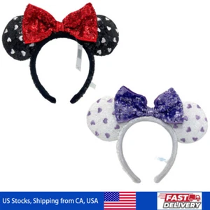 2pcs Mouse Ears Bow Headbands Mice Sequin Ears Disney's Headbands Ship from USA - Picture 1 of 8