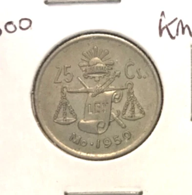 Monix Mexico 1950 silver 25 centavos km443 Foto 1 de 3