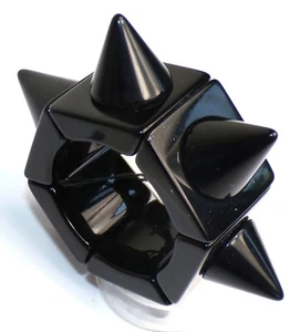 Bracciale Sobral Mix 2023 Lagerfeld Nero Cono Spike Beads Artist Made Statement - Foto 1 di 5