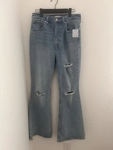 Levi’s NWT Premium 70s High Rise Flare Size 28 Free People Bell Bottom Distress - Picture 1 of 6