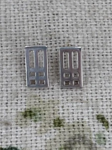 CARRICK 925 SILVER rectangular stud earrings Charles Rennie Mackintosh style - Picture 1 of 7