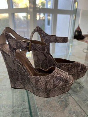 Bottega Veneta plataforma de couro de cobra tamanho 40 NOVO RARO - Imagem 1 de 4