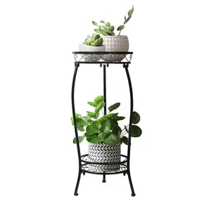 Plant Stand Indoor Outdoor 2 Tier 27" Tall Metal Potted Holder Rack Flower Po... - Picture 1 of 8