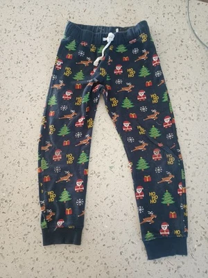 Kids Size 6/6x Jogger Pants H&M Santa Christmas Holidays Drawstring  - Image 1 of 3