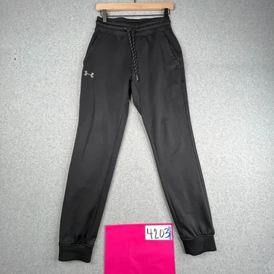 Pantalones de chándal Under Armour Coldgear pequeños negros con bolsillos de cuerda para hombre Foto 1 de 4