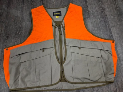 Cabela's Fowl Hunting Vest Mens 2XL Tan Orange Safety Pocket Storage Bird - Image 1 of 4