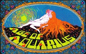 Póster psicodélico de la Era de Acuario 1969 impresión de arte de pared años 60 - Imagen 1 de 5
