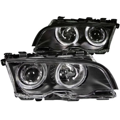 ANZO 121015 1901 fits BMW 99-20 3 Series E46 Projector Headlights w/ Halo Black Foto 1 de 4