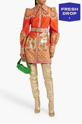 PVP €1650 ZIMMERMANN Caleidoscopio Aries Camisa Vestido AU1 US6 UK10 M Mezcla Seda  Foto 1 de 4