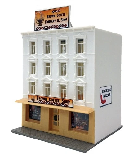 Model Power 1592 N Scale Brown Coffee Company & Shop Building Kit - Image 1 of 2