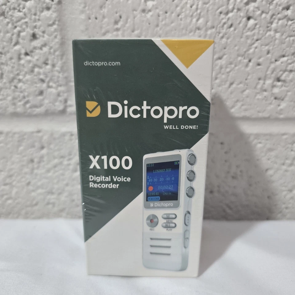 New Dictopro X100 Digital Voice activated recorder Headphones/USB charging Cable - Image 1 of 4