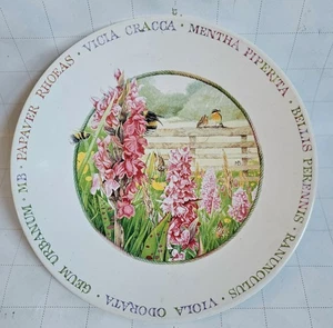 Wildflower Meadow Decorative Plate by Maryann Barker Floral Birds Bees 8.5" - Picture 1 of 2