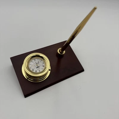 Bulova & Cross Pen Set Wood base *RARE* - image 1 of 4