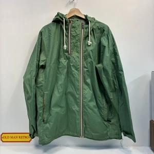 Giacca a vento Bench uomo verde con cappuccio taglia XL full zip leggera - Foto 1 di 8