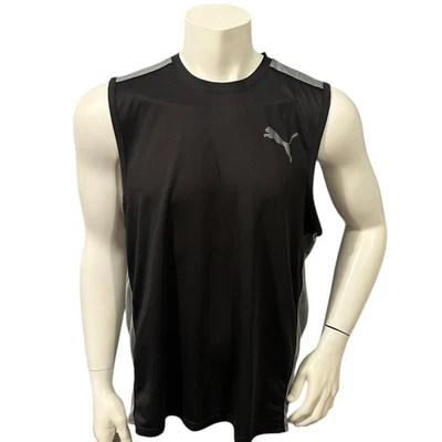 Camiseta sin mangas deportiva Puma para hombre gris negra con logotipo en bloques de colores XL Foto 1 de 4
