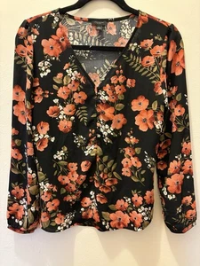 Ann Taylor Damen Langarmbluse mit Blumenmuster und Knopfleiste Größe XS. Wunderschön .NEU - Bild 1 von 7
