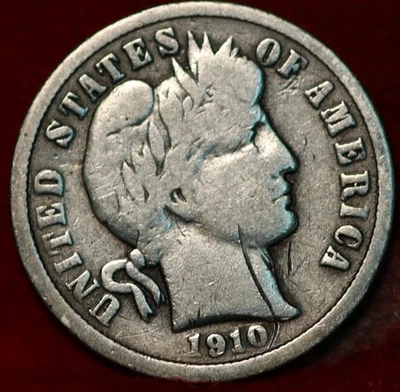 1910 Philadelphia Mint Silver Barber Dime - Image 1 of 2
