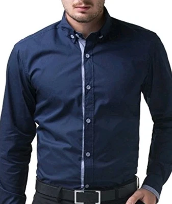 PJ Paul Jones Linen CottonButton Up Shirt Men's S Navy Blue Beach Casual Preppy  - Image 1 of 4