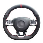 Car Steering Wheel Cover Black Real Suede Leather Wrap For Benz C200 C250 C300