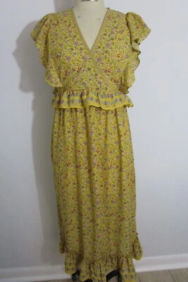 M Max Studio новый с Ярлыками платье ретро 70-х оборки Ditsy печати - Изображение 1 из 4