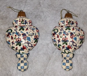 Jim Shore ornamento in ceramica Qty 2 cuore fatto in casa e motivo a scacchiera nuovo con 0 - Foto 1 di 3