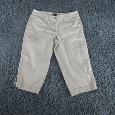 Ann Taylor Pants Womens Petites 6P Beige Signature Cuffed Capri Chino 29x17* - Image 1 of 4