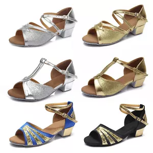 Parrillas Zapatos de Baile Latino Mujeres Salón de Baile Tango Salsa 3,5 cm Tacón Suela de Gamuza Suave - Imagen 1 de 18