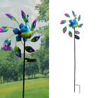 Solar Power Garden Metal Peacock LED Light Landscape Lawn StakeLamp Wind Spinner