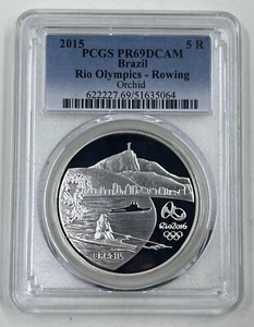 2015 5R PCGS PR69DCAM Brazil Rio Olympics - Rowing Orchid - Picture 1 of 4