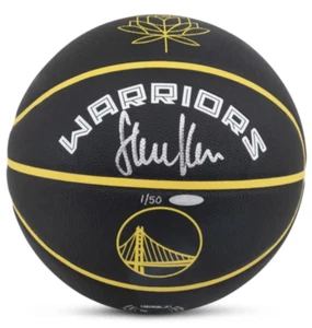 Steve Kerr Autographed Warriors 2022 City Edition Basketball UDA LE 50 - Picture 1 of 3