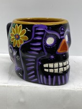 Day Of The Dead Sigar Skull Hand Painted Coffee Tea Mug Ceramic