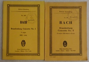 BACH EDITION EULENBURG - Brandenburg Concerto No.1 & No.5 - Music Sheets - Picture 1 of 6