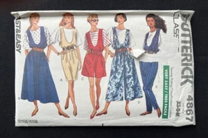 Butterick 4867 Misses Jumper-Jumpsuit-Top Vintage 1990 Pattern size XS-S-M Uncut - Picture 1 of 3