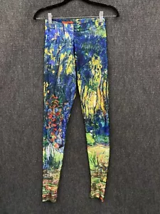 Blackmilk Monet Lilies Womens Leggings Small Blue Multi Elastic Waist Gym Yoga - Picture 1 of 9
