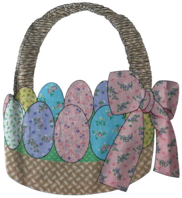 DIY Easter Sew Quilting Project Cranston EGG BASKET Screen Print Remnant Fabric - Image 1 of 4