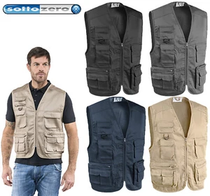 Gilet da Lavoro Multitasche Star Sottozero smanicato Uomo Pesca Caccia lago SC - Photo 1/20