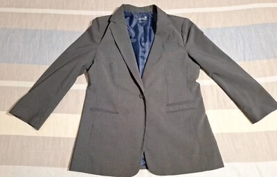 American Eagle Outfitter Gray Womens Wool Blazer Sports Coat Jacket L One Button - Image 1 of 4