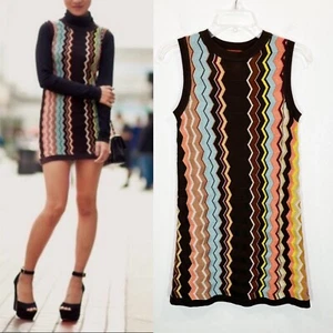 Vestido Missoni for Target Chevron Retro Zig Zag Colorido Tejido Y2K Forrado Talla XS - Imagen 1 de 10
