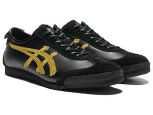 Onitsuka Tiger NIPPON MADE MEXICO 66 DELUXE 1181A605 001 BLACK/GOLD Men Shoes - Picture 1 of 9