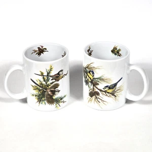 VTG Set of 2 Porcelain Aviary SONGBIRDS Cups / Mugs, Blue & Longtail Tits, Birds - Picture 1 of 19