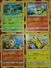 4 McDonalds Pokémon Cards Turtwig Cyndaquil Holo Chimchar & Pikachu 25th Anniv