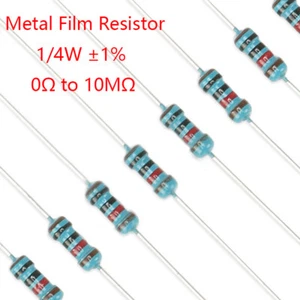 100pcs Metal Film Resistor 0.25W 1/4W ±1%- Full Range of Values 0Ω 1Ω 2Ω to 10MΩ - Picture 1 of 6