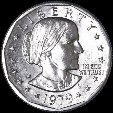1979 P Susan B Anthony Dollar US Mint Coin "Brilliant Uncirculated" SBA Cover