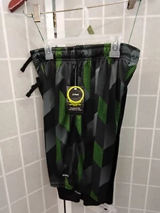 NWT Athletic Works Dworks Boys L (10-12) 2-Pack Shorts - Solid Black/Gray Green - Picture 1 of 4
