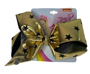 JoJo Hair Bow Siwa Large Cheer Black and Gold New - Picture 1 of 3