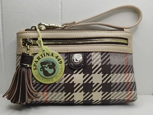 Muñequera de cuero de lino a cuadros Spartina 449 Wymberly con borla Dafauski Island - Imagen 1 de 2