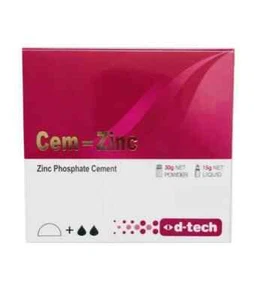 D Tech Cem Zinc Phosphate Zinc Powder 30gm Zinc Liquid 15gm Dental Material - Picture 1 of 5